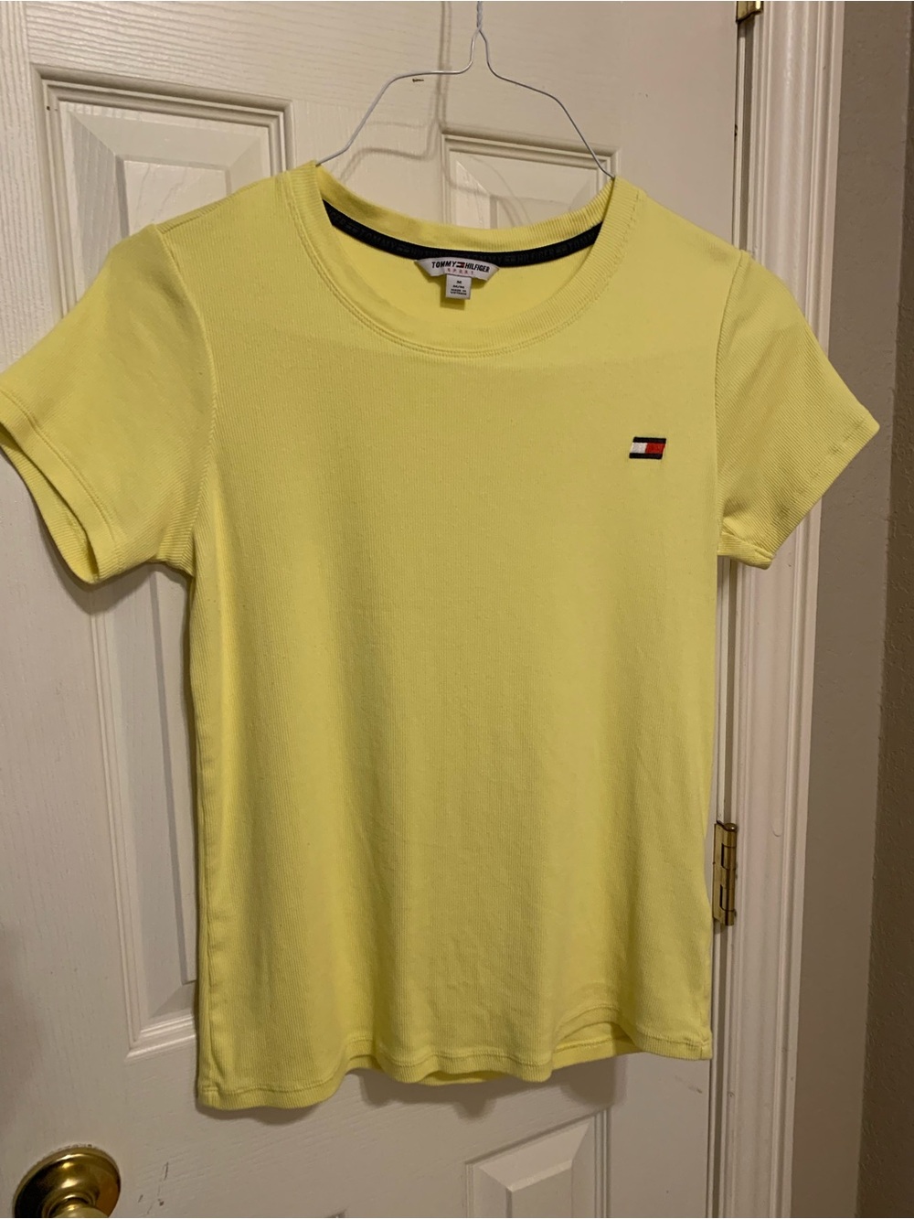 Tommy Hilfiger Sport Top in a Stretch Rib Material Logo on Chest Sz Med